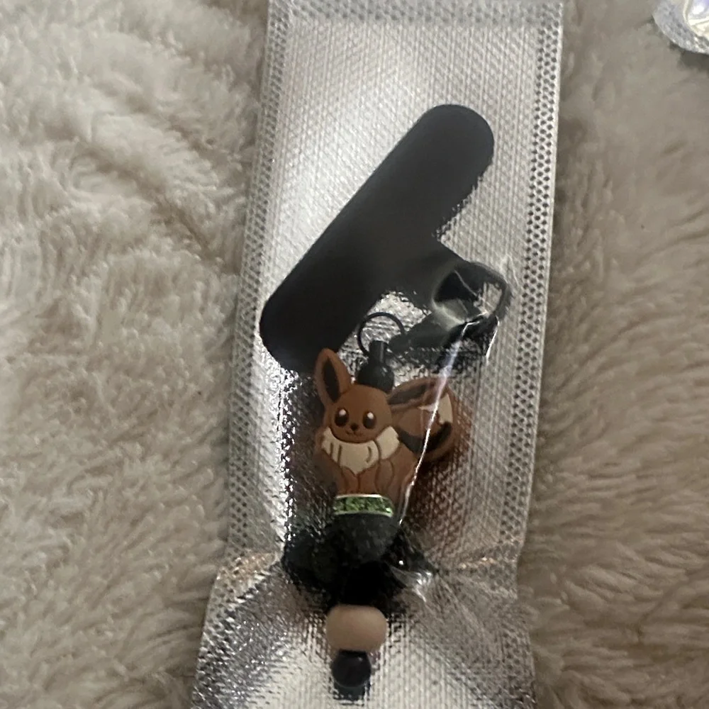 Eevee Pokemon Charm Keychain - Brown Accent